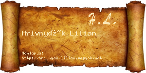 Hrivnyák Lilian névjegykártya